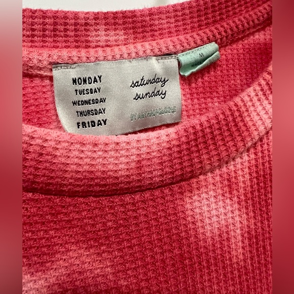 Saturday Sunday by Anthropologie Tie-Dye Waffle Long-Sleeve Tee/ Sweatshirt sz M - Picture 5 of 12